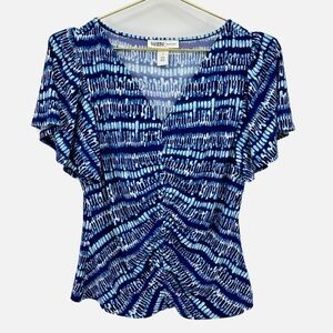 White House Black Market Flutter Sleeve V Neck Tee Small